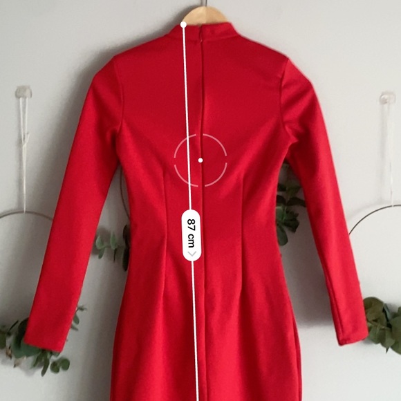 Niki Minaj x  For H&M fitted long sleeve dress red orange size xs form fitting - Picture 10 of 14